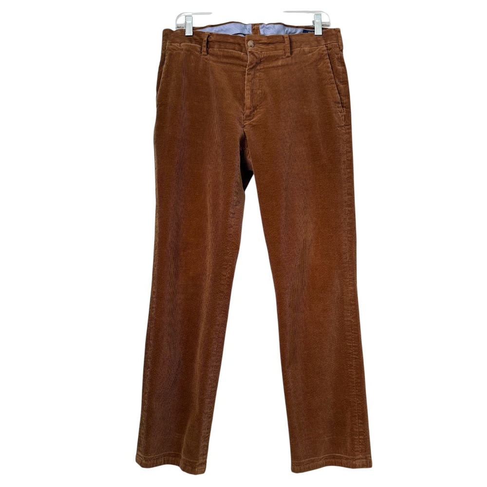 POLO RALPH LAUREN | Men's Brown Straight Fit Stretch Corduroy Pants Sz 33x32